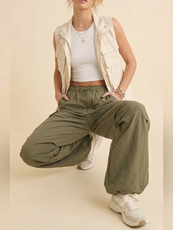 Love Tree Wide Leg Cargo Pants - Size Small - Picture 1 of 6